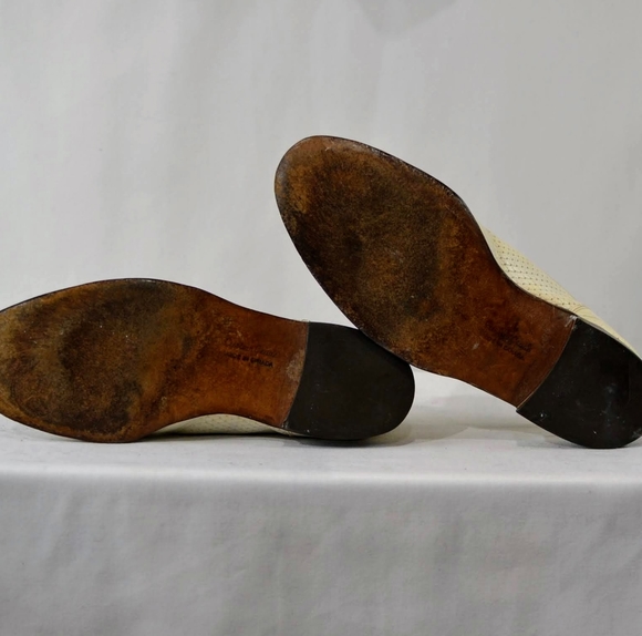 Spectacular DACK's Made in Canada White Perforated Leather Lace Up Derby 10.5 F - Picture 9 of 12